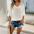 Women's casual loose hollow flowy shirt